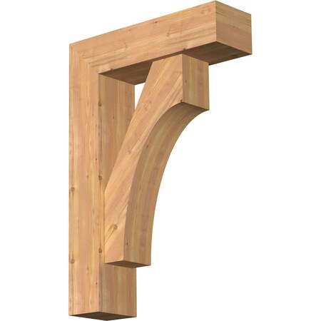 Ekena Millwork Westlake Block Smooth Bracket w/ Offset Brace, Western Red Cedar, 7 1/2"W x 26"D x 38"H BKT0806X26X38WTL05SWR